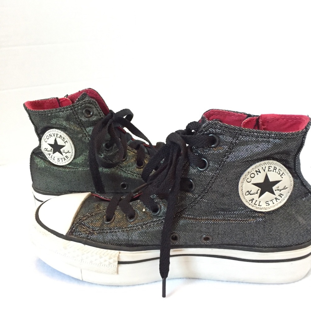 Converse Platform Girls’ Metallic Hightops Sz 3